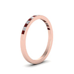 Load image into Gallery viewer, 0.25-ct.-princess-diamond-channel-wedding-band-with-ruby-in-18K-rose-gold-FD8382-0.25CTBGRUDRANGLE2-NL-RG
