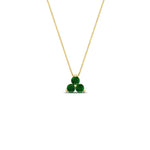Load image into Gallery viewer, 0.30-carat-mini-3-stone-emerald-pendant-in-FDPD1129GEMGR-0.30CT-NL-YG
