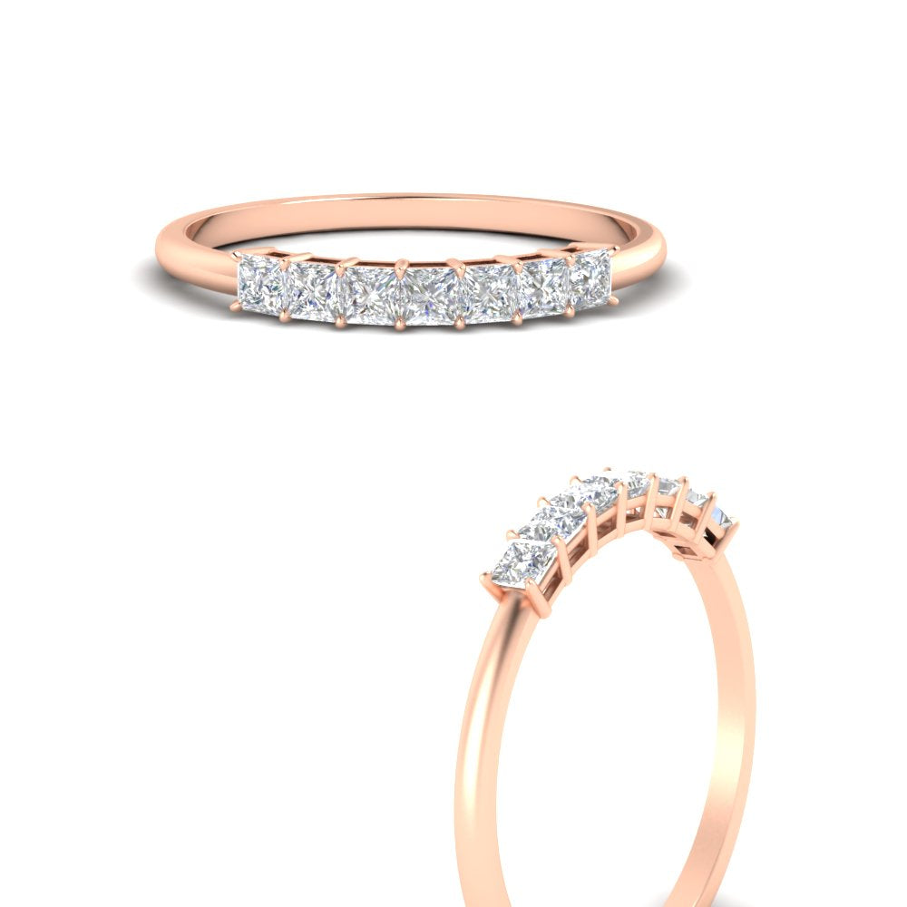 Septet Princess Cut Wedding Band