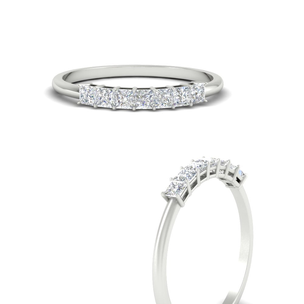 Septet Princess Cut Wedding Band