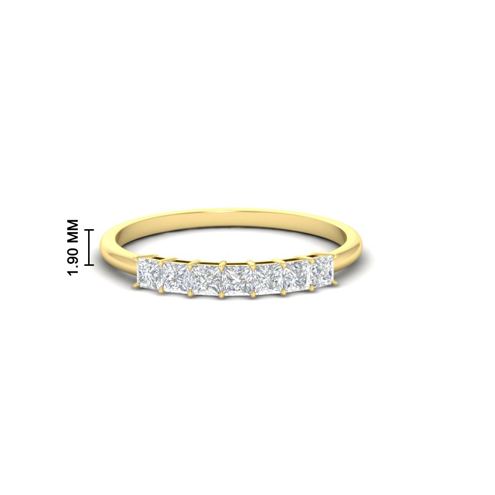 Septet Princess Cut Wedding Band