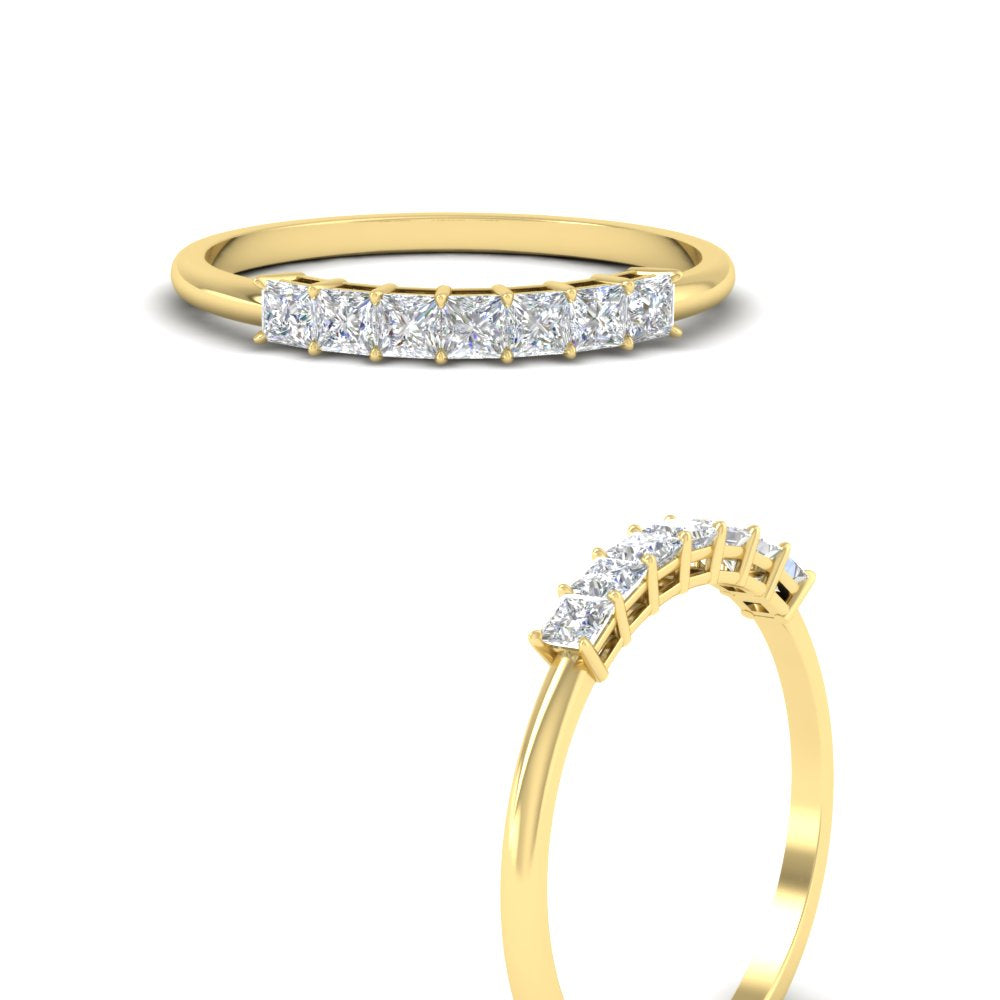 Septet Princess Cut Wedding Band