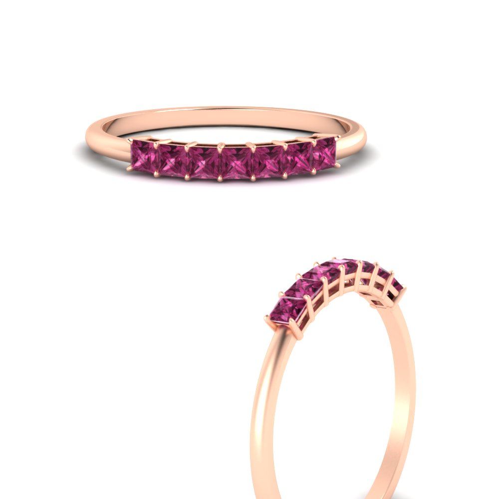 Septet Princess Cut Wedding Band