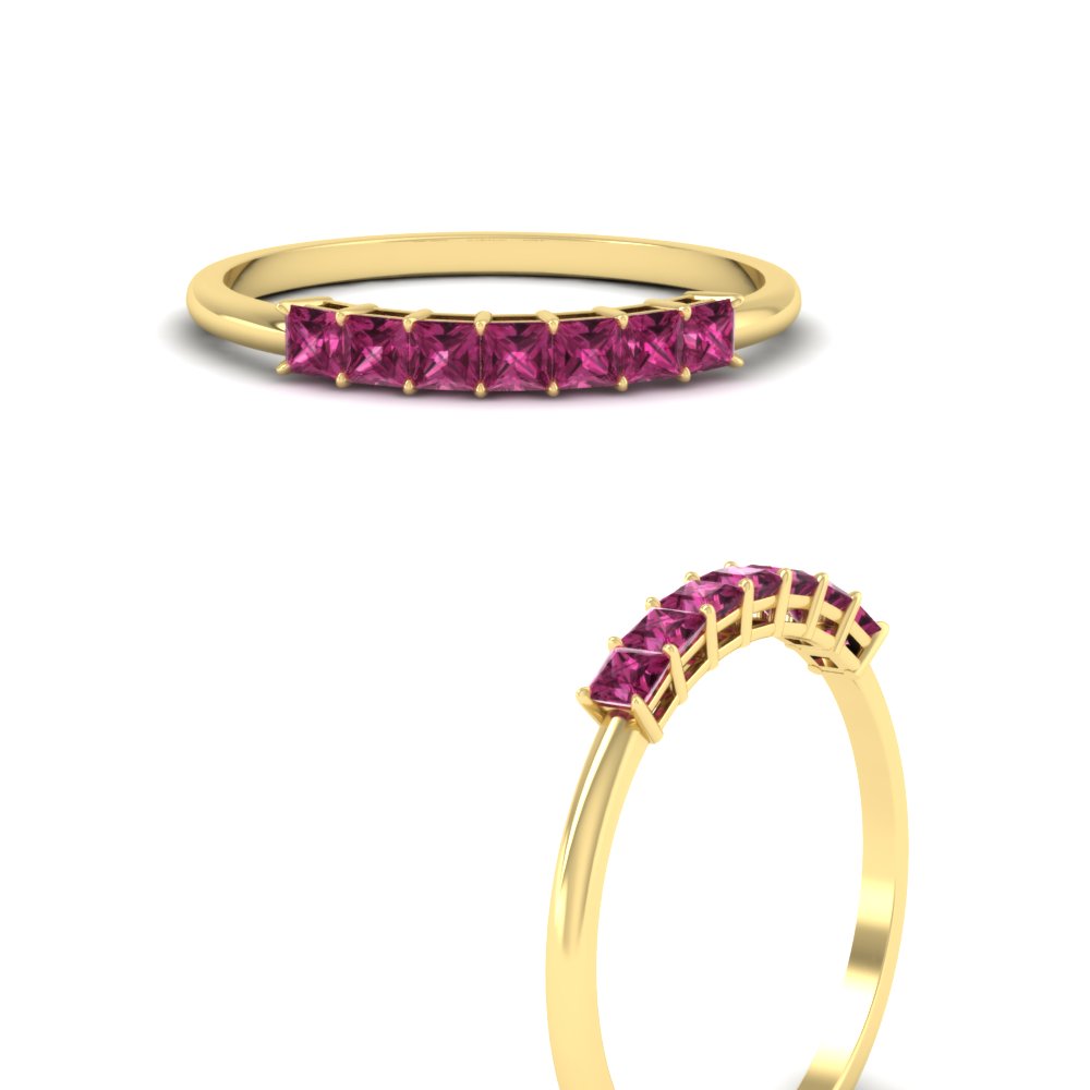 Septet Princess Cut Wedding Band