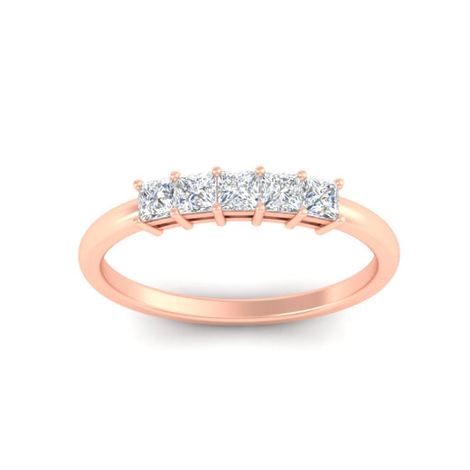 0.5-ct-princess-cut-five-stone-diamond-band-in-rose-gold-fdwb8008prangle5-0.50ct-nl-rg