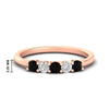 Load image into Gallery viewer, 0.50-carat-5-stone-diamond-and-black-diamond-basket-prong-wedding-anniversary-band-in-rose-gold-FDENS141ROBGBLACKANGLE3-0.50CT-NL-RG