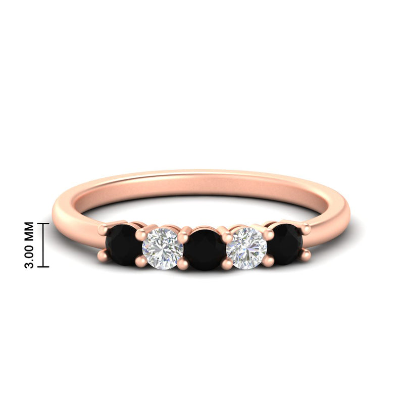 0.50-carat-5-stone-diamond-and-black-diamond-basket-prong-wedding-anniversary-band-in-rose-gold-FDENS141ROBGBLACKANGLE3-0.50CT-NL-RG