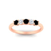 Load image into Gallery viewer, 0.50-carat-5-stone-diamond-and-black-diamond-basket-prong-wedding-anniversary-band-in-rose-gold-FDENS141ROBGBLACKANGLE3-0.50CT-NL-RG