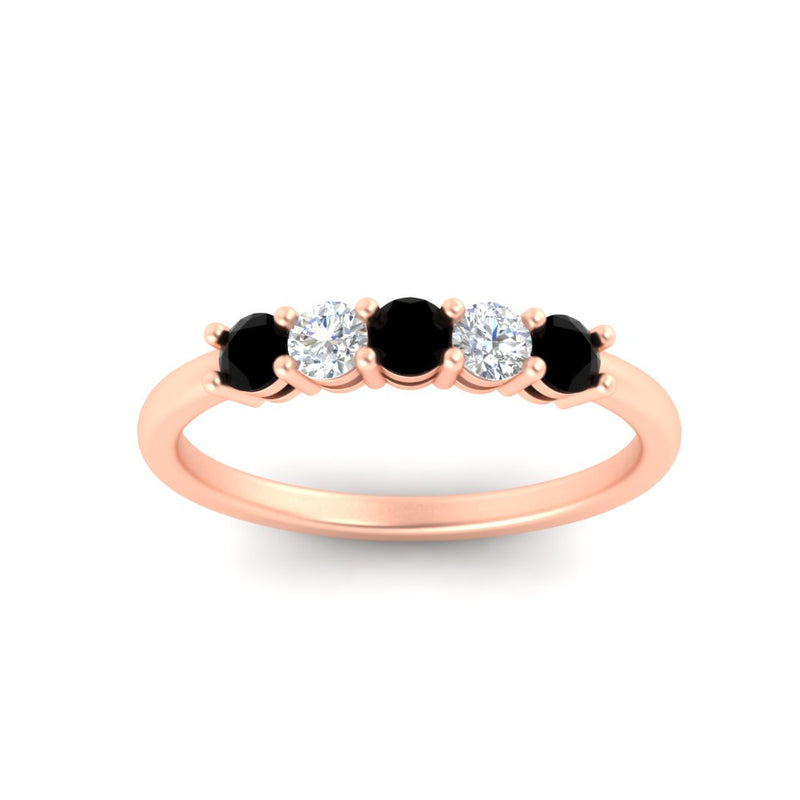 0.50-carat-5-stone-diamond-and-black-diamond-basket-prong-wedding-anniversary-band-in-rose-gold-FDENS141ROBGBLACKANGLE3-0.50CT-NL-RG
