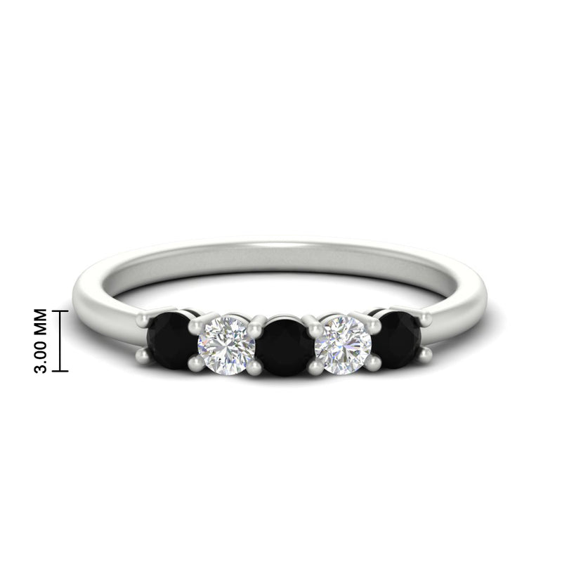 0.50-carat-5-stone-diamond-and-black-diamond-basket-prong-wedding-anniversary-band-in-white-gold-FDENS141ROBGBLACKANGLE3-0.50CT-NL-WG