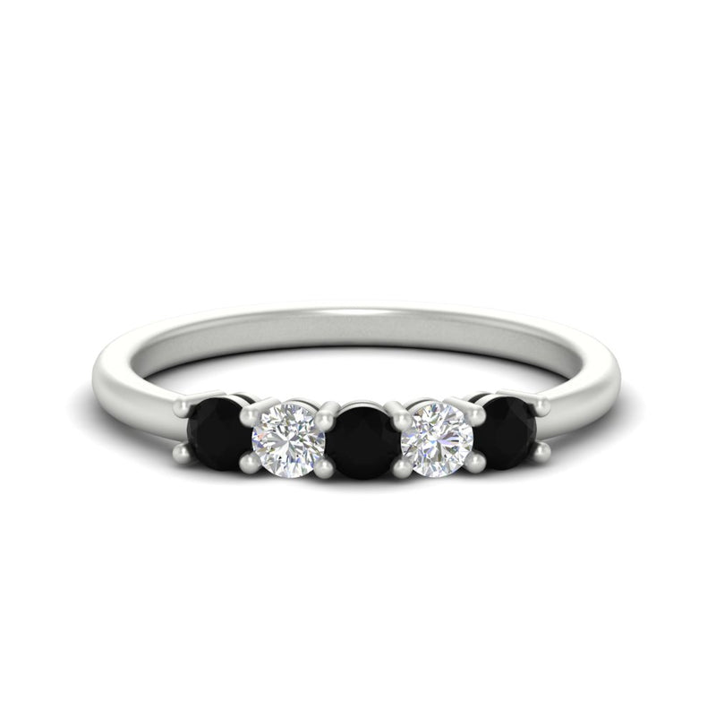 0.50-carat-5-stone-diamond-and-black-diamond-basket-prong-wedding-anniversary-band-in-white-gold-FDENS141ROBGBLACKANGLE3-0.50CT-NL-WG