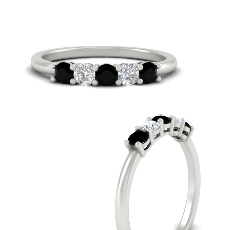 0.50-carat-5-stone-diamond-and-black-diamond-basket-prong-wedding-anniversary-band-in-white-gold-FDENS141ROBGBLACKANGLE3-0.50CT-NL-WG