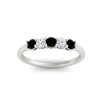 Load image into Gallery viewer, 0.50-carat-5-stone-diamond-and-black-diamond-basket-prong-wedding-anniversary-band-in-white-gold-FDENS141ROBGBLACKANGLE3-0.50CT-NL-WG