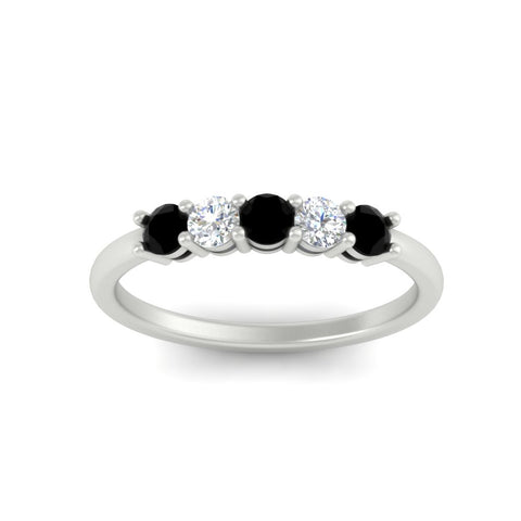 0.50-carat-5-stone-diamond-and-black-diamond-basket-prong-wedding-anniversary-band-in-white-gold-FDENS141ROBGBLACKANGLE3-0.50CT-NL-WG
