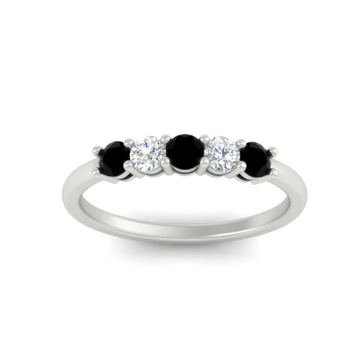 0.50-carat-5-stone-diamond-and-black-diamond-basket-prong-wedding-anniversary-band-in-white-gold-FDENS141ROBGBLACKANGLE3-0.50CT-NL-WG