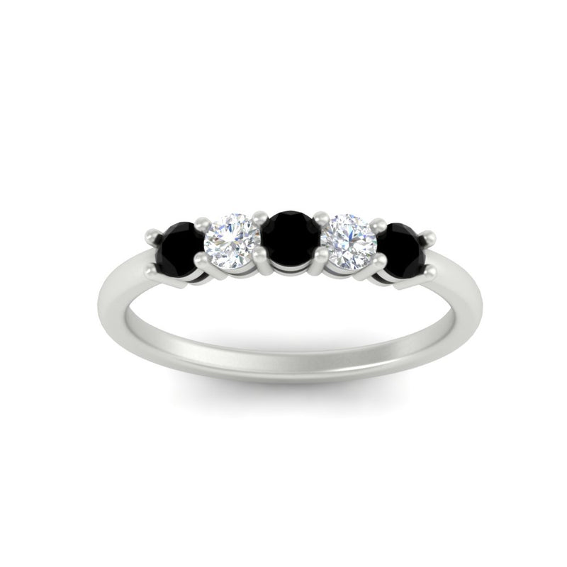 0.50-carat-5-stone-diamond-and-black-diamond-basket-prong-wedding-anniversary-band-in-white-gold-FDENS141ROBGBLACKANGLE3-0.50CT-NL-WG