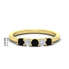 Load image into Gallery viewer, 0.50-carat-5-stone-diamond-and-black-diamond-basket-prong-wedding-anniversary-band-in-yellow-gold-FDENS141ROBGBLACKANGLE3-0.50CT-NL-YG