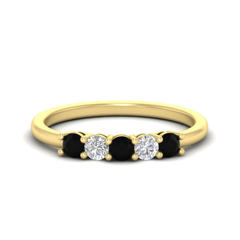 0.50-carat-5-stone-diamond-and-black-diamond-basket-prong-wedding-anniversary-band-in-yellow-gold-FDENS141ROBGBLACKANGLE3-0.50CT-NL-YG