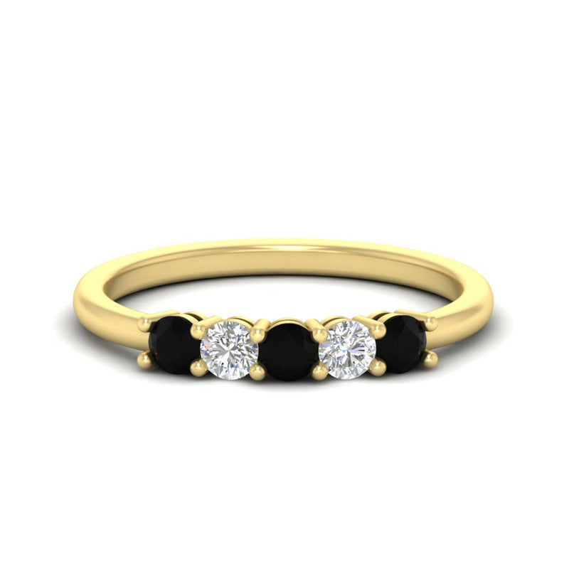 0.50-carat-5-stone-diamond-and-black-diamond-basket-prong-wedding-anniversary-band-in-yellow-gold-FDENS141ROBGBLACKANGLE3-0.50CT-NL-YG