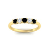 Load image into Gallery viewer, 0.50-carat-5-stone-diamond-and-black-diamond-basket-prong-wedding-anniversary-band-in-yellow-gold-FDENS141ROBGBLACKANGLE3-0.50CT-NL-YG