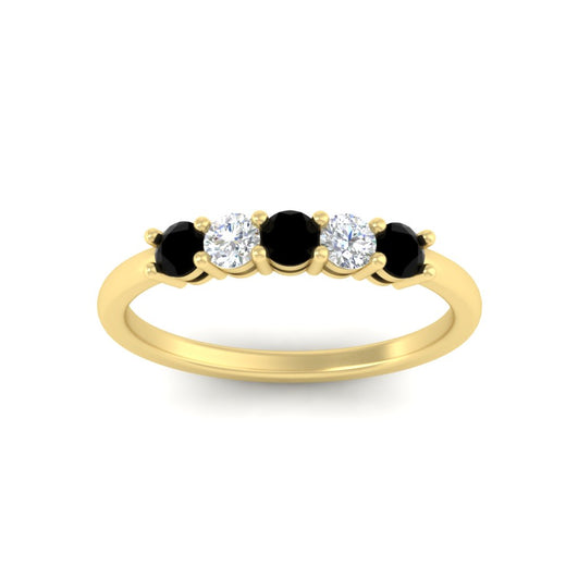 0.50-carat-5-stone-diamond-and-black-diamond-basket-prong-wedding-anniversary-band-in-yellow-gold-FDENS141ROBGBLACKANGLE3-0.50CT-NL-YG
