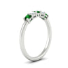 Load image into Gallery viewer, 0.50-carat-5-stone-diamond-and-emerald-basket-prong-wedding-anniversary-band-in-white-gold-FDENS141ROBGEMGRANGLE3-0.50CT-NL-WG
