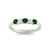 Load image into Gallery viewer, 0.50-carat-5-stone-diamond-and-emerald-basket-prong-wedding-anniversary-band-in-white-gold-FDENS141ROBGEMGRANGLE3-0.50CT-NL-WG