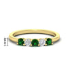 Load image into Gallery viewer, 0.50-carat-5-stone-diamond-and-emerald-basket-prong-wedding-anniversary-band-in-yellow-gold-FDENS141ROBGEMGRANGLE3-0.50CT-NL-YG