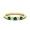 Load image into Gallery viewer, 0.50-carat-5-stone-diamond-and-emerald-basket-prong-wedding-anniversary-band-in-yellow-gold-FDENS141ROBGEMGRANGLE3-0.50CT-NL-YG