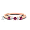 Load image into Gallery viewer, 0.50-carat-5-stone-diamond-and-pink-sapphire-basket-prong-wedding-anniversary-band-in-rose-gold-FDENS141ROBGSADRPIANGLE3-0.50CT-NL-RG