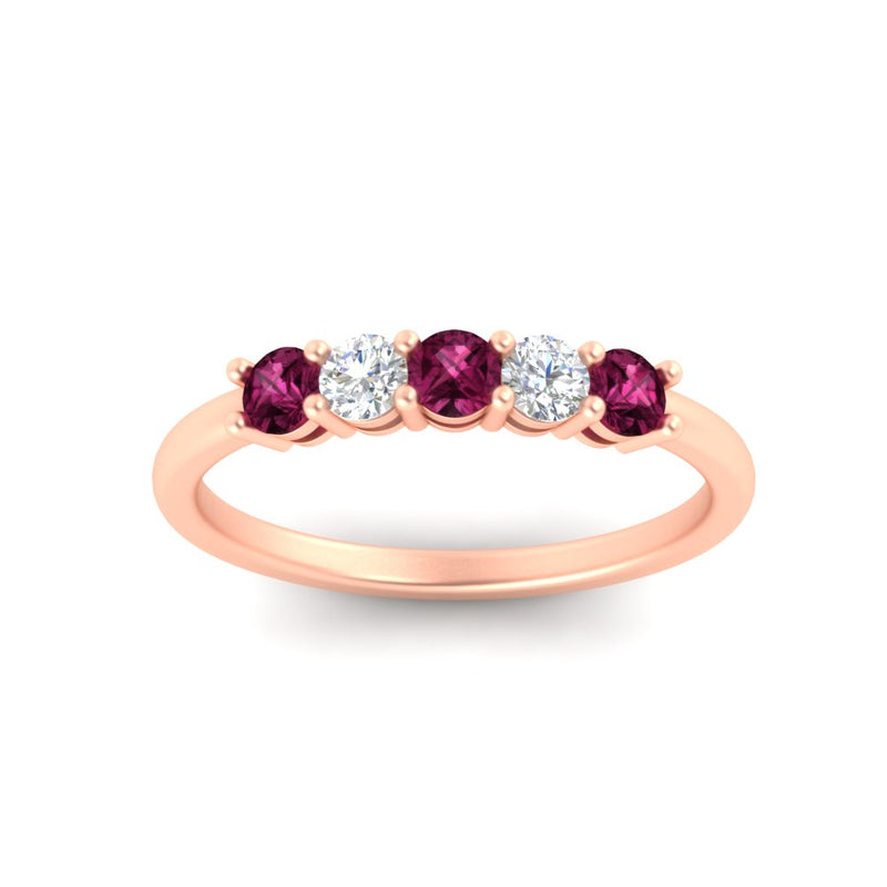 0.50-carat-5-stone-diamond-and-pink-sapphire-basket-prong-wedding-anniversary-band-in-rose-gold-FDENS141ROBGSADRPIANGLE3-0.50CT-NL-RG