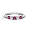 Load image into Gallery viewer, 0.50-carat-5-stone-diamond-and-pink-sapphire-basket-prong-wedding-anniversary-band-in-white-gold-FDENS141ROBGSADRPIANGLE3-0.50CT-NL-WG