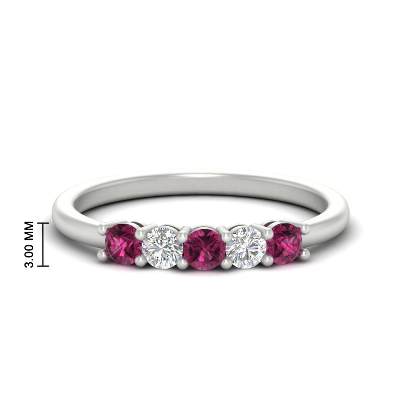 0.50-carat-5-stone-diamond-and-pink-sapphire-basket-prong-wedding-anniversary-band-in-white-gold-FDENS141ROBGSADRPIANGLE3-0.50CT-NL-WG