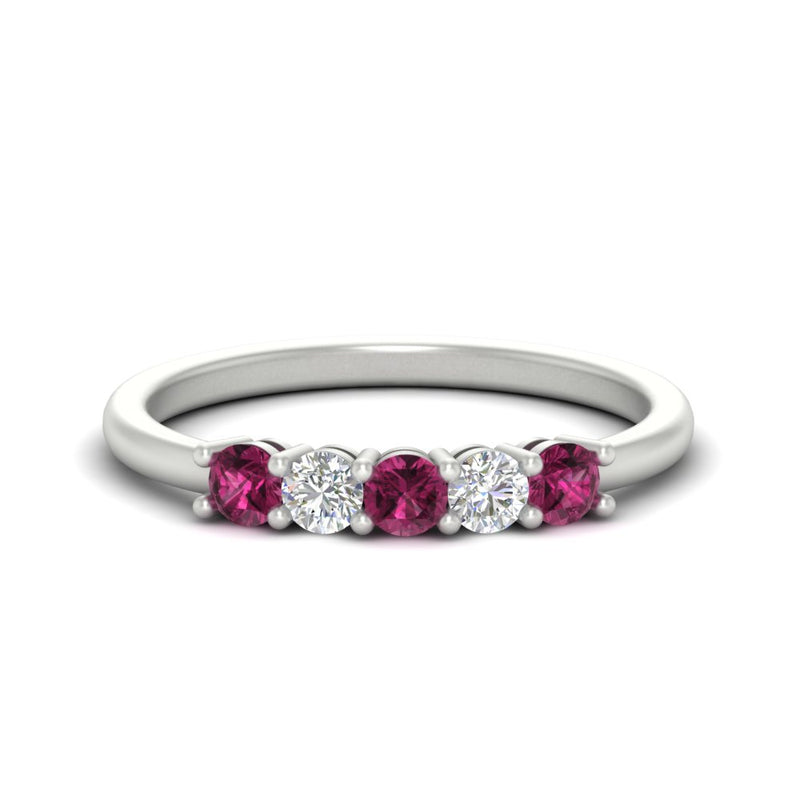 0.50-carat-5-stone-diamond-and-pink-sapphire-basket-prong-wedding-anniversary-band-in-white-gold-FDENS141ROBGSADRPIANGLE3-0.50CT-NL-WG