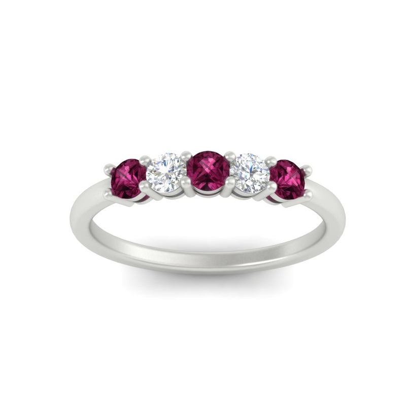 0.50-carat-5-stone-diamond-and-pink-sapphire-basket-prong-wedding-anniversary-band-in-white-gold-FDENS141ROBGSADRPIANGLE3-0.50CT-NL-WG