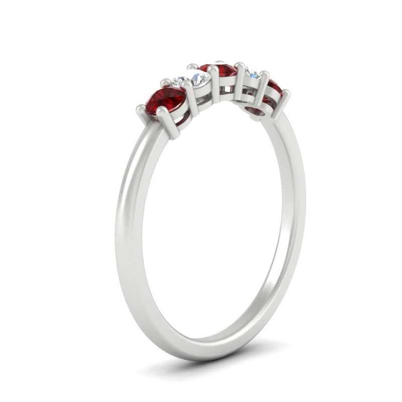 0.50-carat-5-stone-diamond-and-ruby-basket-prong-wedding-anniversary-band-in-white-gold-FDENS141ROBGRUDRANGLE3-0.50CT-NL-WG