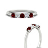 Load image into Gallery viewer, 0.50-carat-5-stone-diamond-and-ruby-basket-prong-wedding-anniversary-band-in-white-gold-FDENS141ROBGRUDRANGLE3-0.50CT-NL-WG