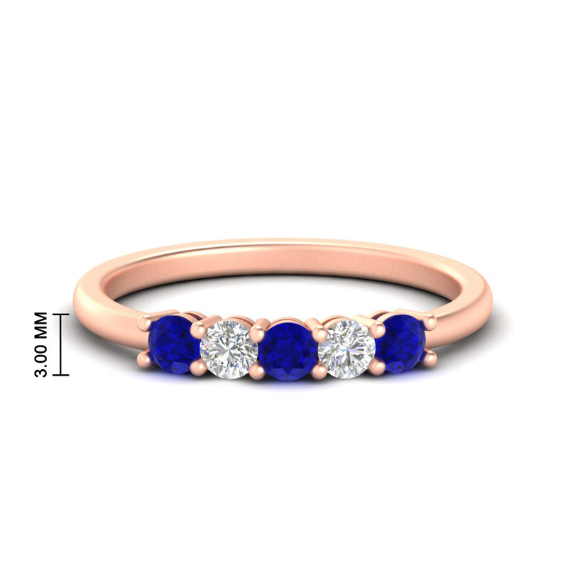 0.50-carat-5-stone-diamond-and-sapphire-basket-prong-wedding-anniversary-band-in-rose-gold-FDENS141ROBGSABLANGLE3-0.50CT-NL-RG