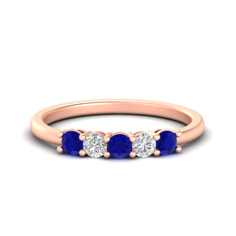 0.50-carat-5-stone-diamond-and-sapphire-basket-prong-wedding-anniversary-band-in-rose-gold-FDENS141ROBGSABLANGLE3-0.50CT-NL-RG