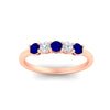 Load image into Gallery viewer, 0.50-carat-5-stone-diamond-and-sapphire-basket-prong-wedding-anniversary-band-in-rose-gold-FDENS141ROBGSABLANGLE3-0.50CT-NL-RG