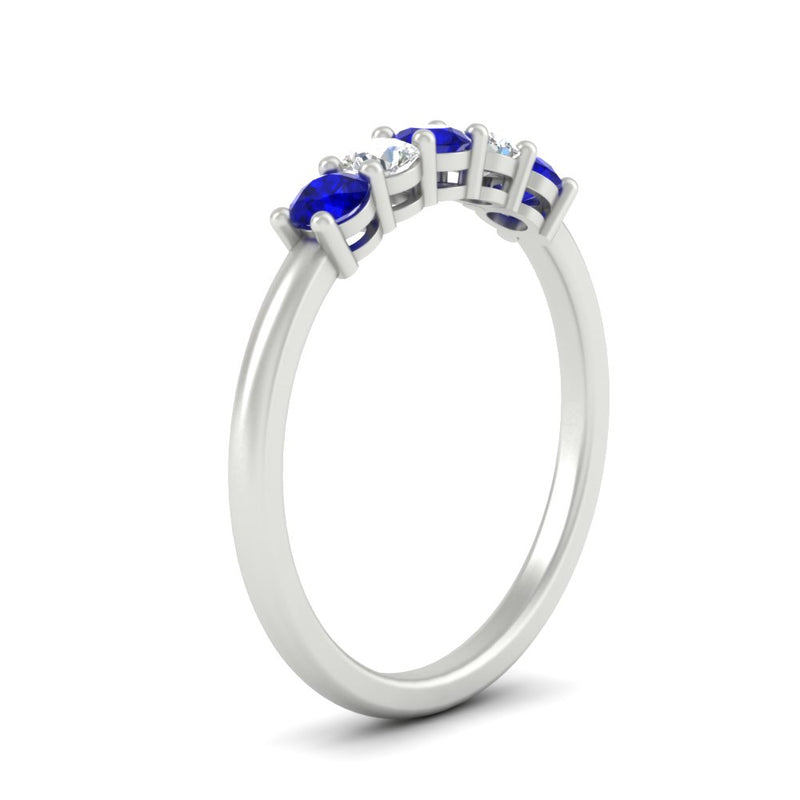 0.50-carat-5-stone-diamond-and-sapphire-basket-prong-wedding-anniversary-band-in-white-gold-FDENS141ROBGSABLANGLE3-0.50CT-NL-WG
