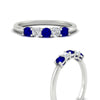 Load image into Gallery viewer, 0.50-carat-5-stone-diamond-and-sapphire-basket-prong-wedding-anniversary-band-in-white-gold-FDENS141ROBGSABLANGLE3-0.50CT-NL-WG