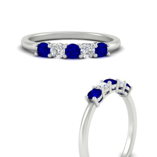 0.50-carat-5-stone-diamond-and-sapphire-basket-prong-wedding-anniversary-band-in-white-gold-FDENS141ROBGSABLANGLE3-0.50CT-NL-WG