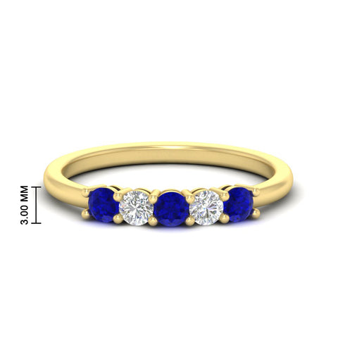 0.50-carat-5-stone-diamond-and-sapphire-basket-prong-wedding-anniversary-band-in-yellow-gold-FDENS141ROBGSABLANGLE3-0.50CT-NL-YG