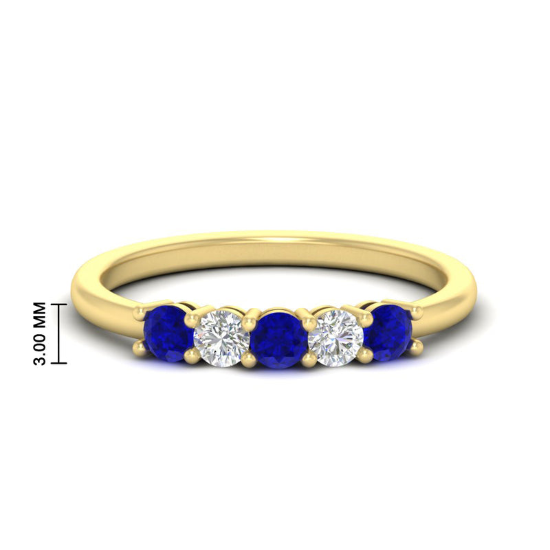 0.50-carat-5-stone-diamond-and-sapphire-basket-prong-wedding-anniversary-band-in-yellow-gold-FDENS141ROBGSABLANGLE3-0.50CT-NL-YG