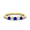 Load image into Gallery viewer, 0.50-carat-5-stone-diamond-and-sapphire-basket-prong-wedding-anniversary-band-in-yellow-gold-FDENS141ROBGSABLANGLE3-0.50CT-NL-YG