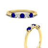 Load image into Gallery viewer, 0.50-carat-5-stone-diamond-and-sapphire-basket-prong-wedding-anniversary-band-in-yellow-gold-FDENS141ROBGSABLANGLE3-0.50CT-NL-YG