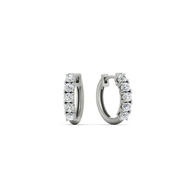1/2 Carat Stunning Five Stone Huggie Hoops Earrings
