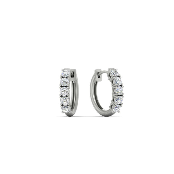 1/2 Carat Stunning Five Stone Huggie Hoops Earrings
