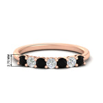 Load image into Gallery viewer, 0.50-carat-7-stone-black-diamond-wedding-band-ring-in-rose-gold-FDENS141BGBLACK-0.5CT-NL-RG-HW
